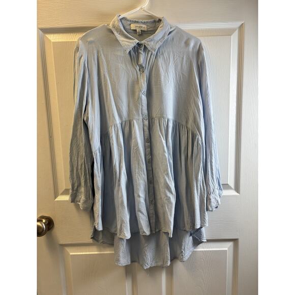 Umgee Light Blue Button Up Shirt XL - Picture 1 of 7